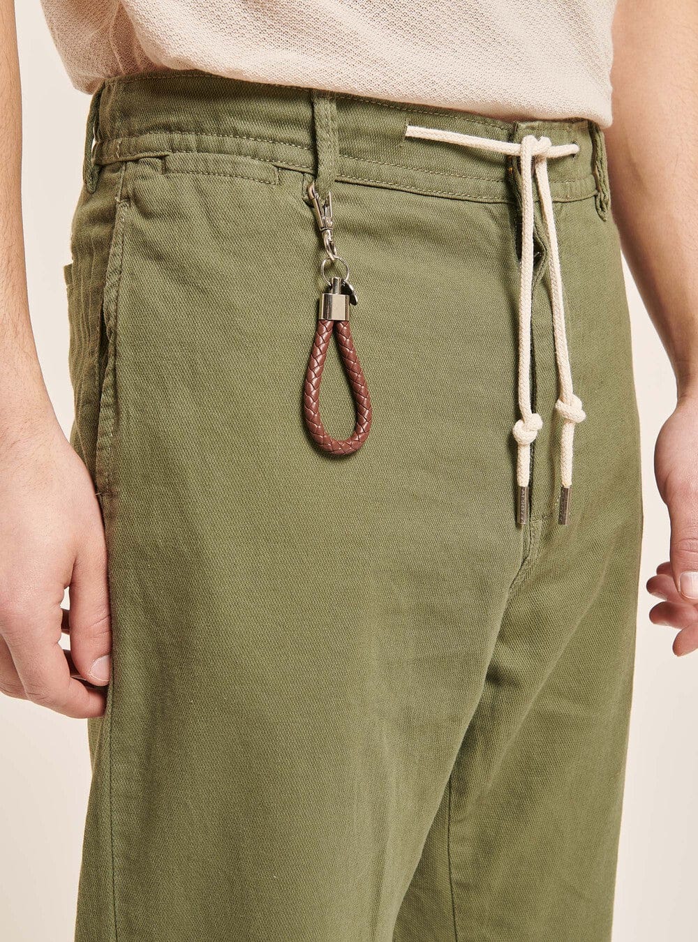 ALCOTT Mens Bottoms 46W x 26L / Green ALCOTT - Linen Blend Lace-Up Pants
