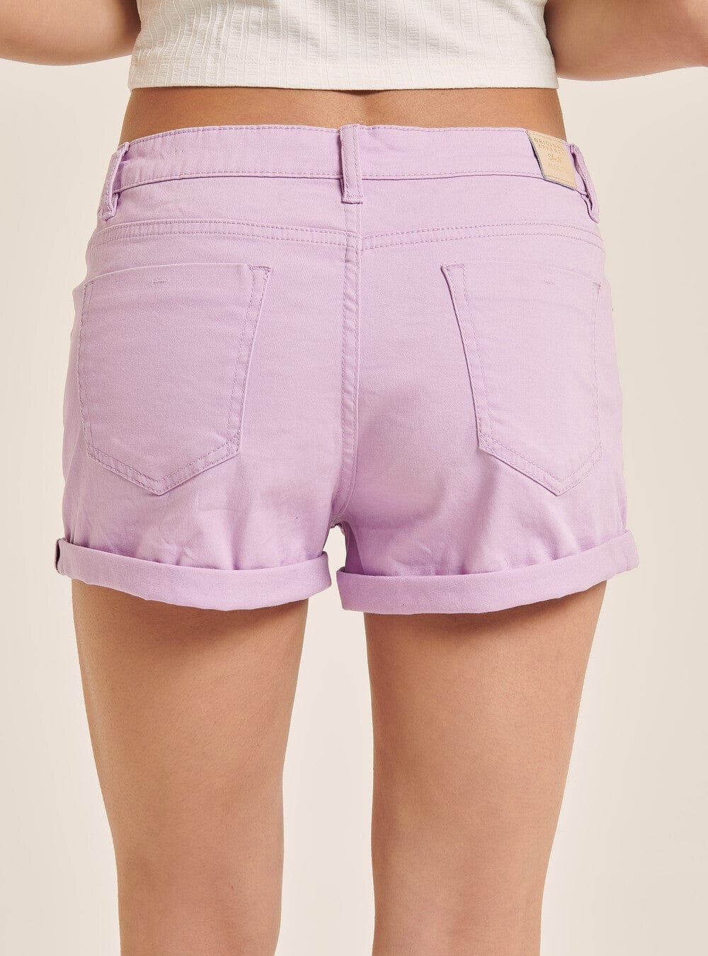 ALCOTT Womens Bottoms ALCOTT - Cotton solid cuffed shorts