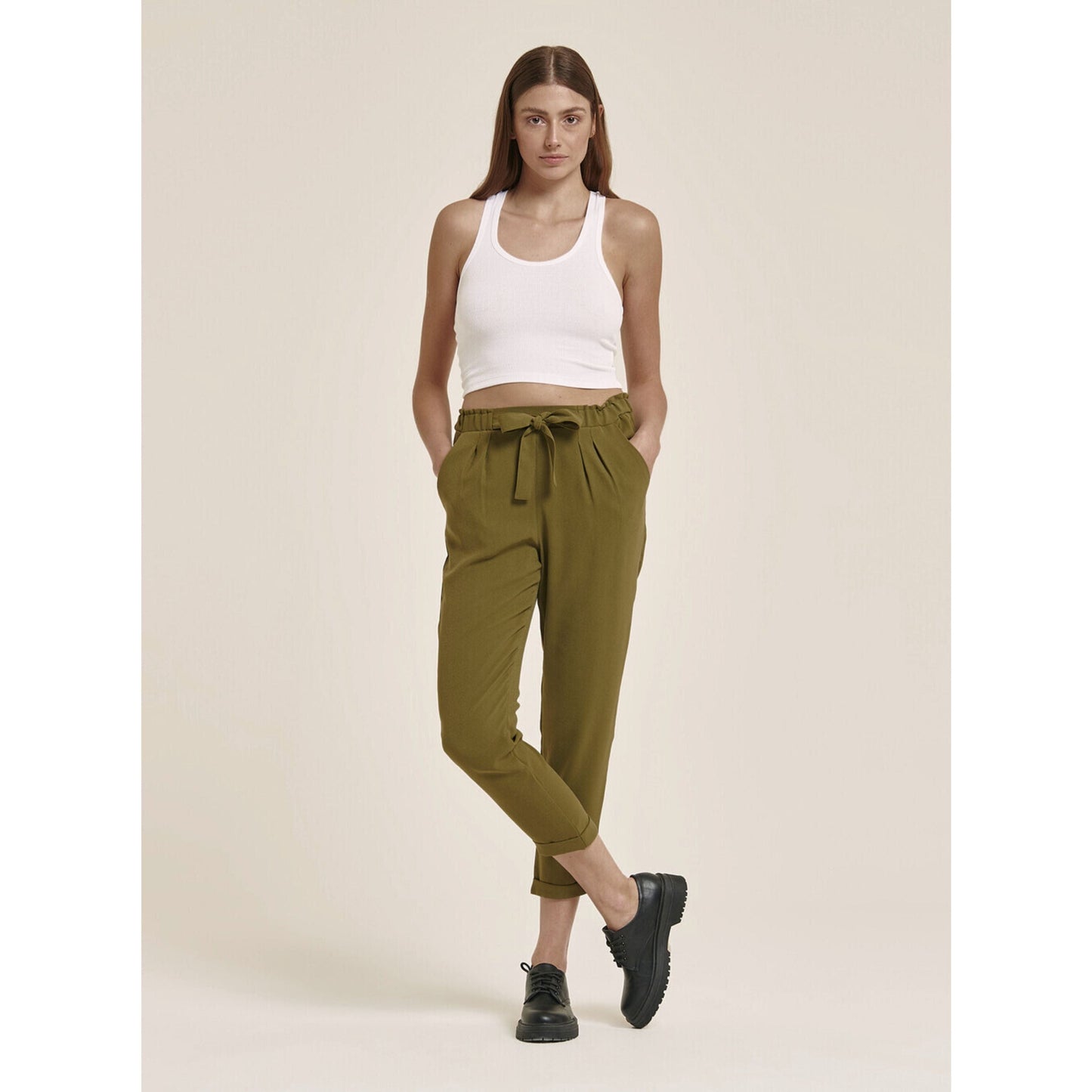 ALCOTT Womens Bottoms ALCOTT - Cuffed solid pants