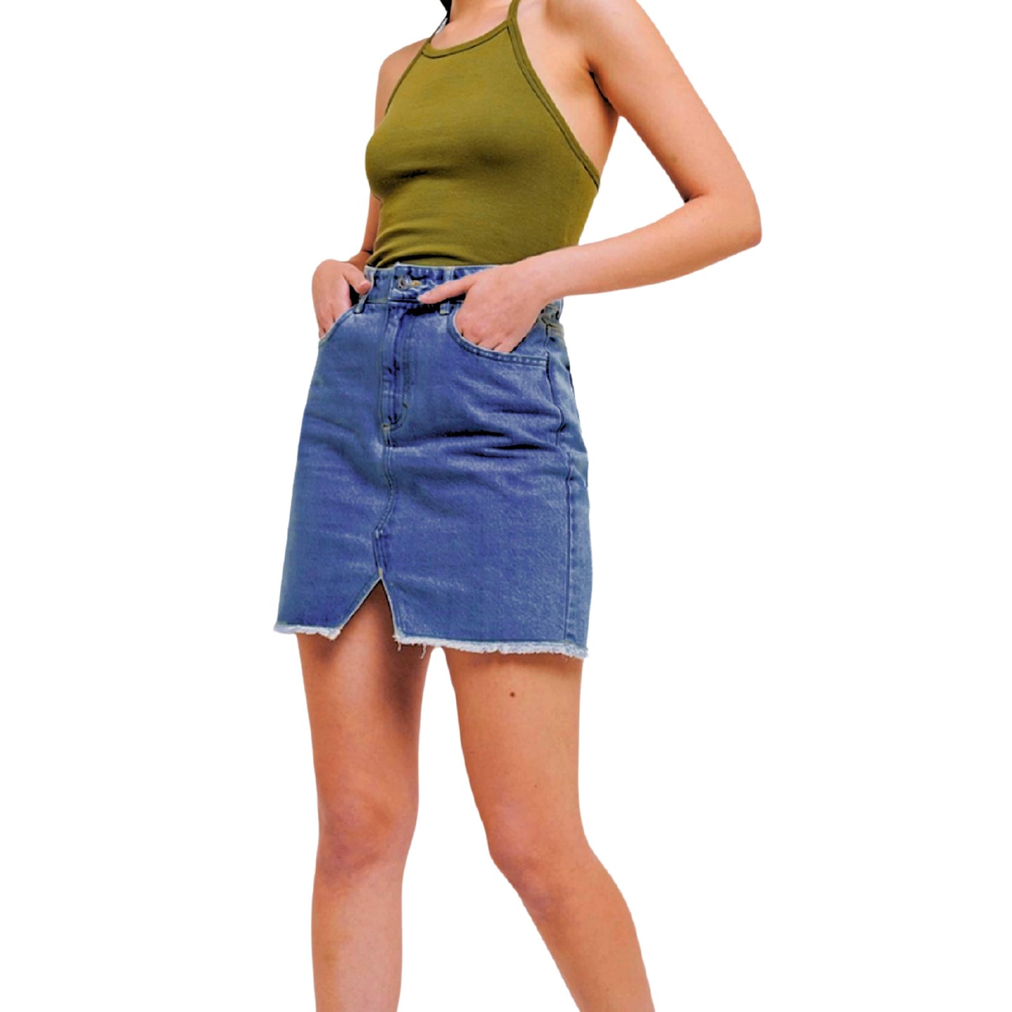 ALCOTT Womens Bottoms M / Dark blue / 30W ALCOTT - Front split design denim skirt