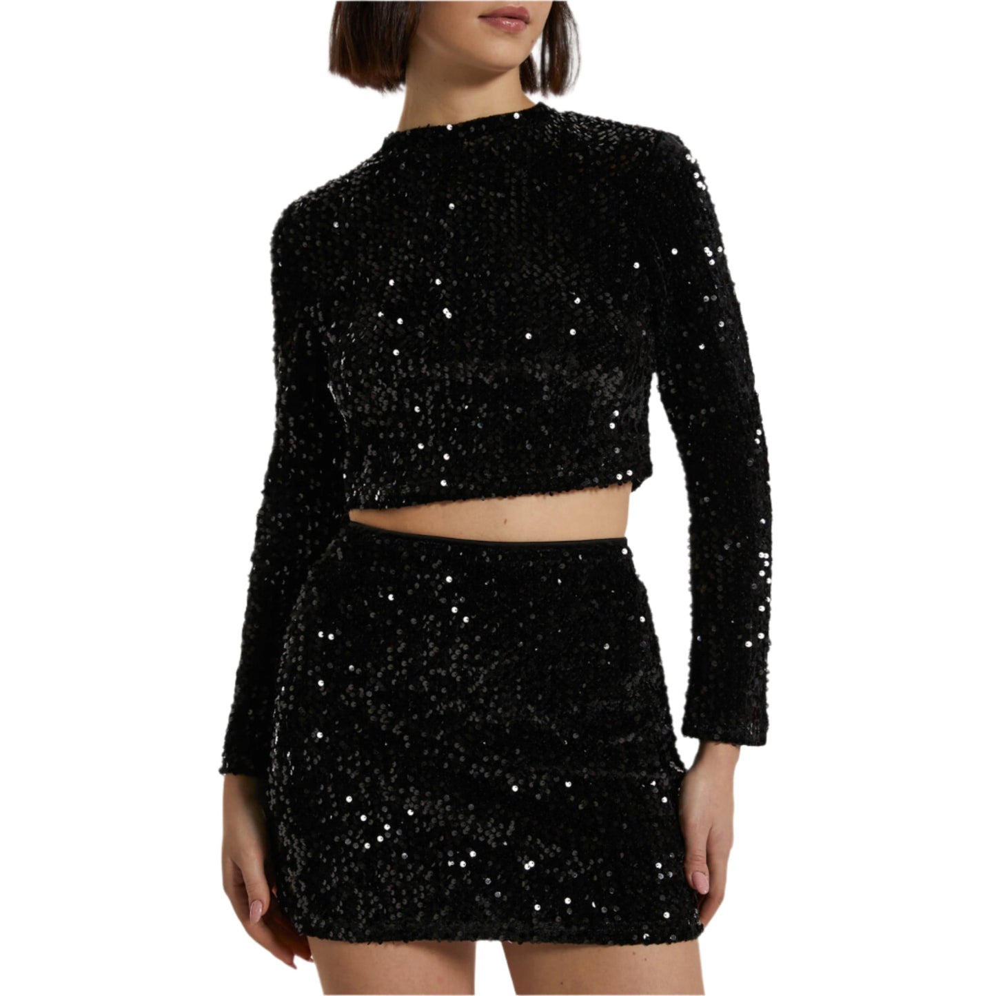 ALCOTT Womens Bottoms ALCOTT - Sparkle solid sequin skirt
