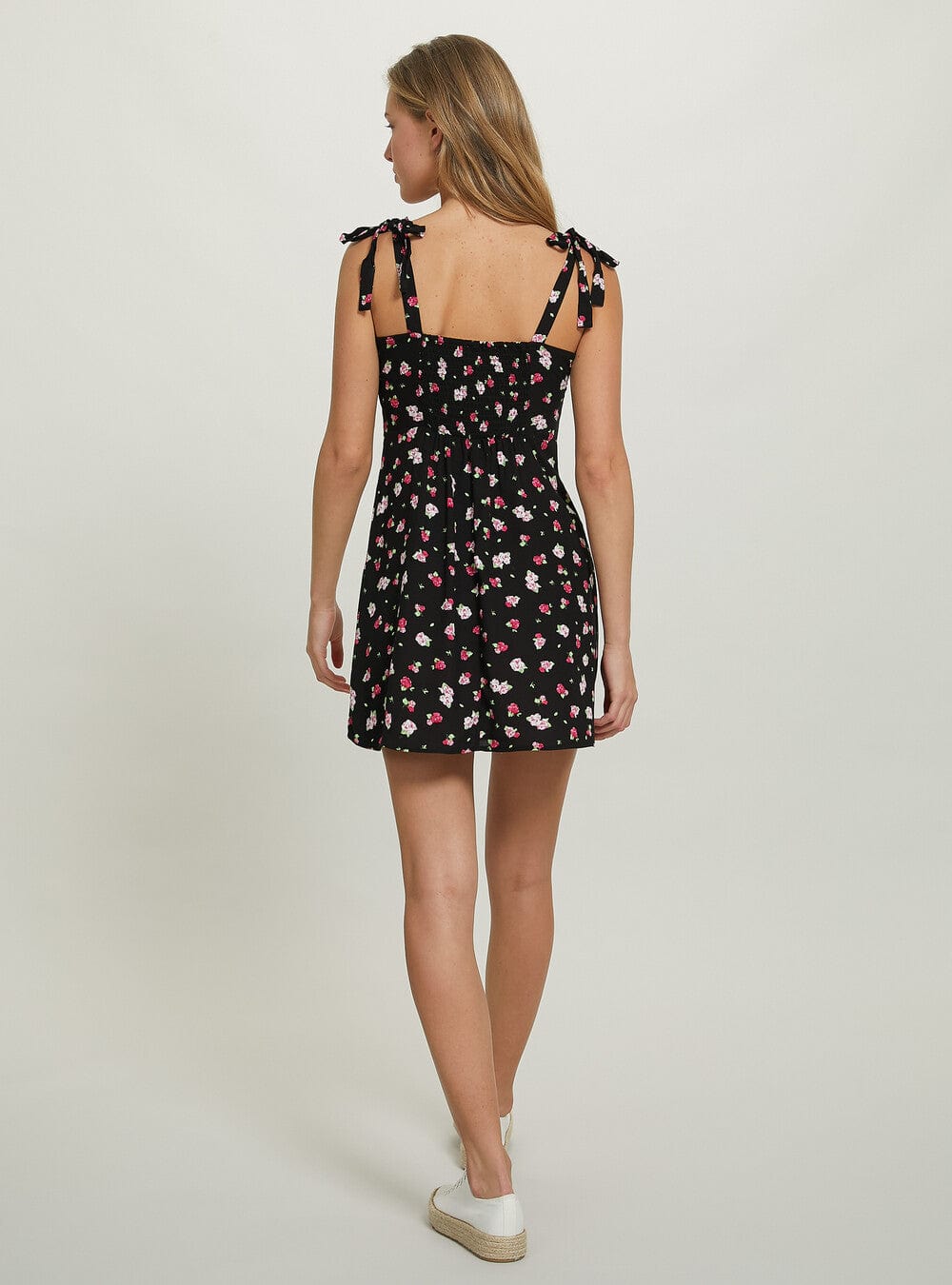 ALCOTT Womens Dress L / Multi-Color ALCOTT - Floral Dress With Bow Straps