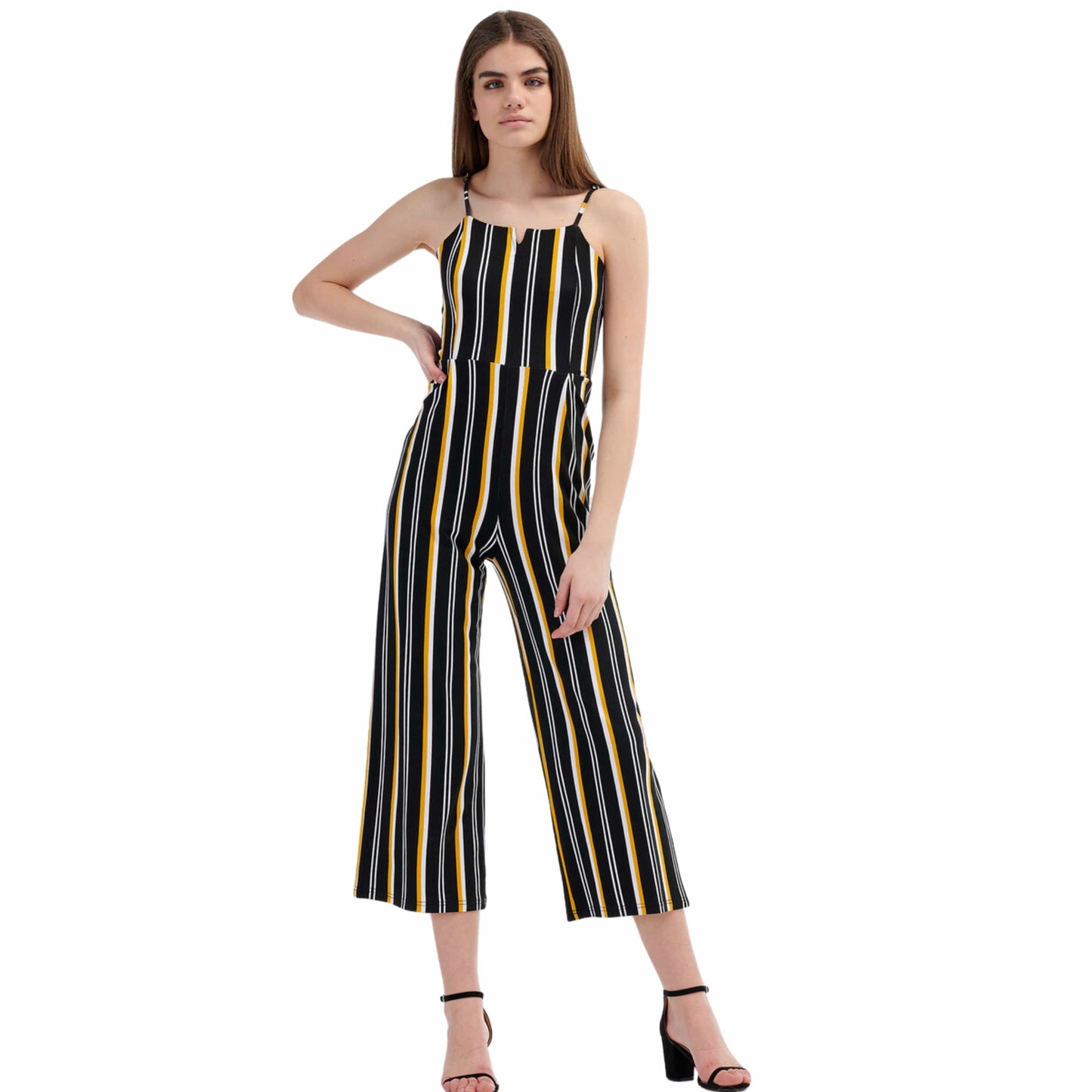 ALCOTT Womens Overall L / Multi-Color ALCOTT - Long Jumpsuit with Square Neckline