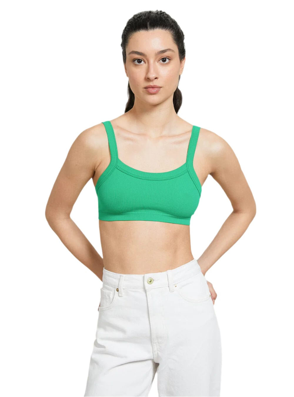 ALCOTT Womens Tops L / Green ALCOTT - Ripped Sleeveless Crop Top