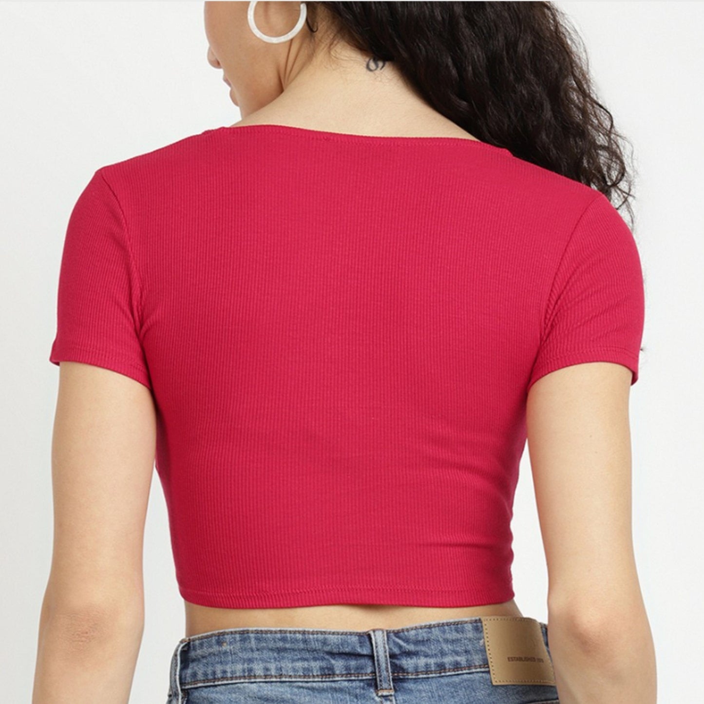 ALCOTT Womens Tops ALCOTT - Rushed front ribbed simple crop top