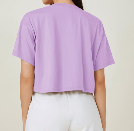 ALCOTT Womens Tops L / Purple ALCOTT - Solid cropped t-shirt