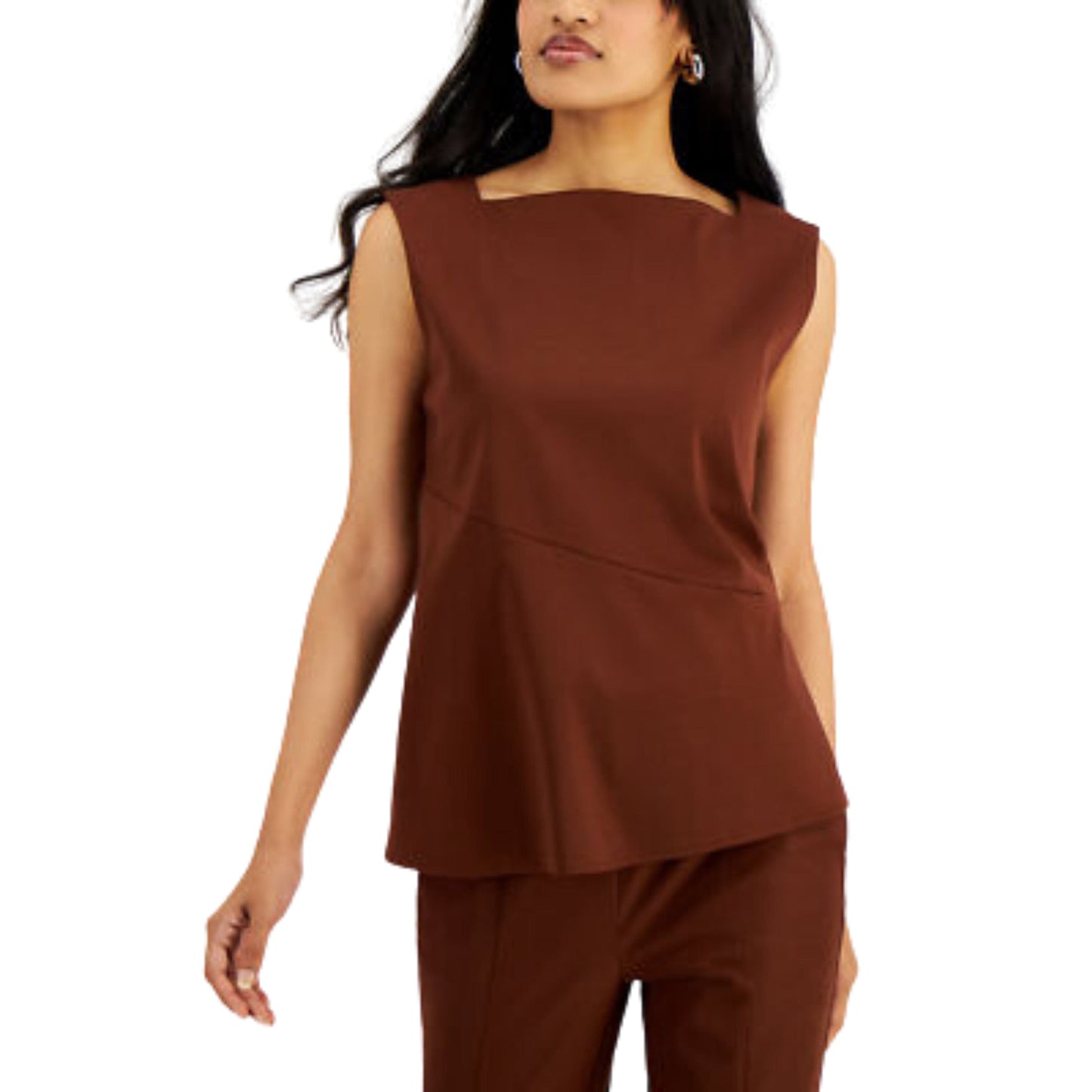 ALFANI Womens Tops S / Brown ALFANI - Sleeveles Relaxed Fit