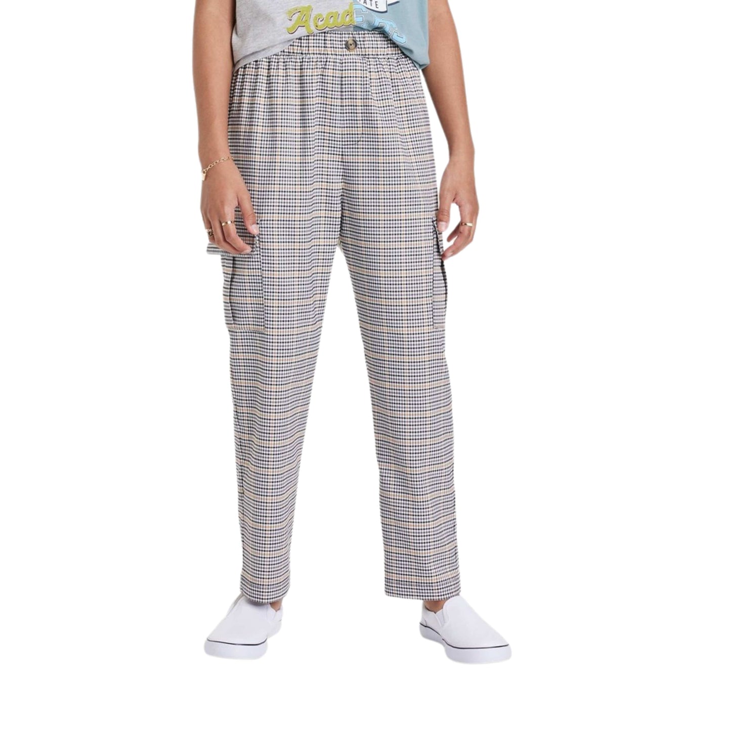 ART CLASS Girls Bottoms XXL / Multi-Color ART CLASS - Plaid Cargo Pants