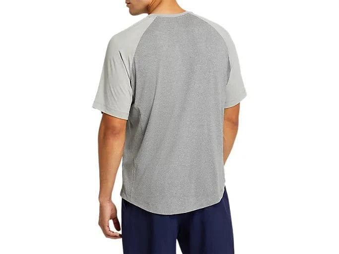 ASICS Mens sports M / Grey ASICS - Performance Short Sleeve Henley
