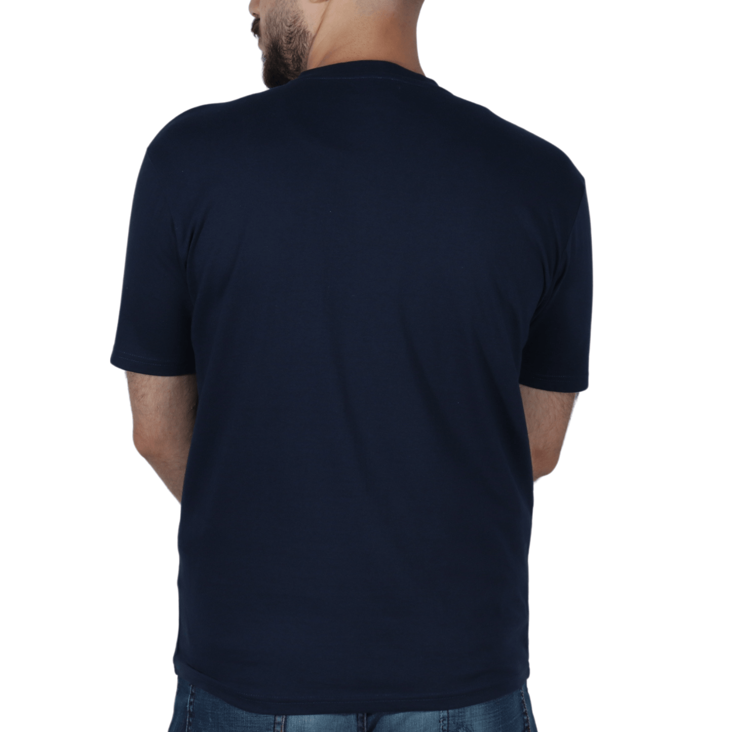 ATLAS FOR MEN Mens Tops M / Navy ATLAS FOR MEN - Buttins Round Neck Design T-Shirt