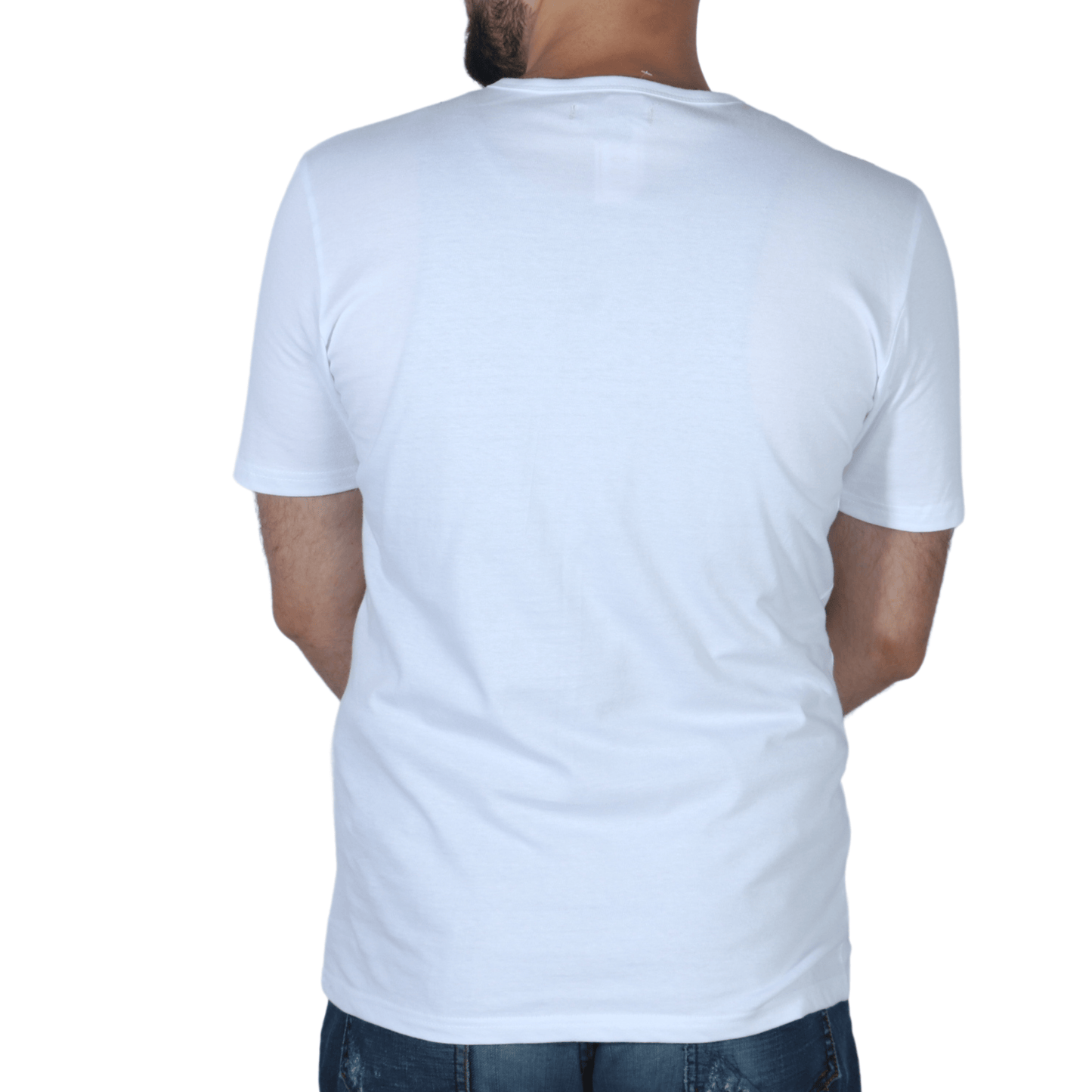 ATLAS FOR MEN Mens Tops M / White ATLAS FOR MEN - Cotton Graphic print criss cross t-shirt
