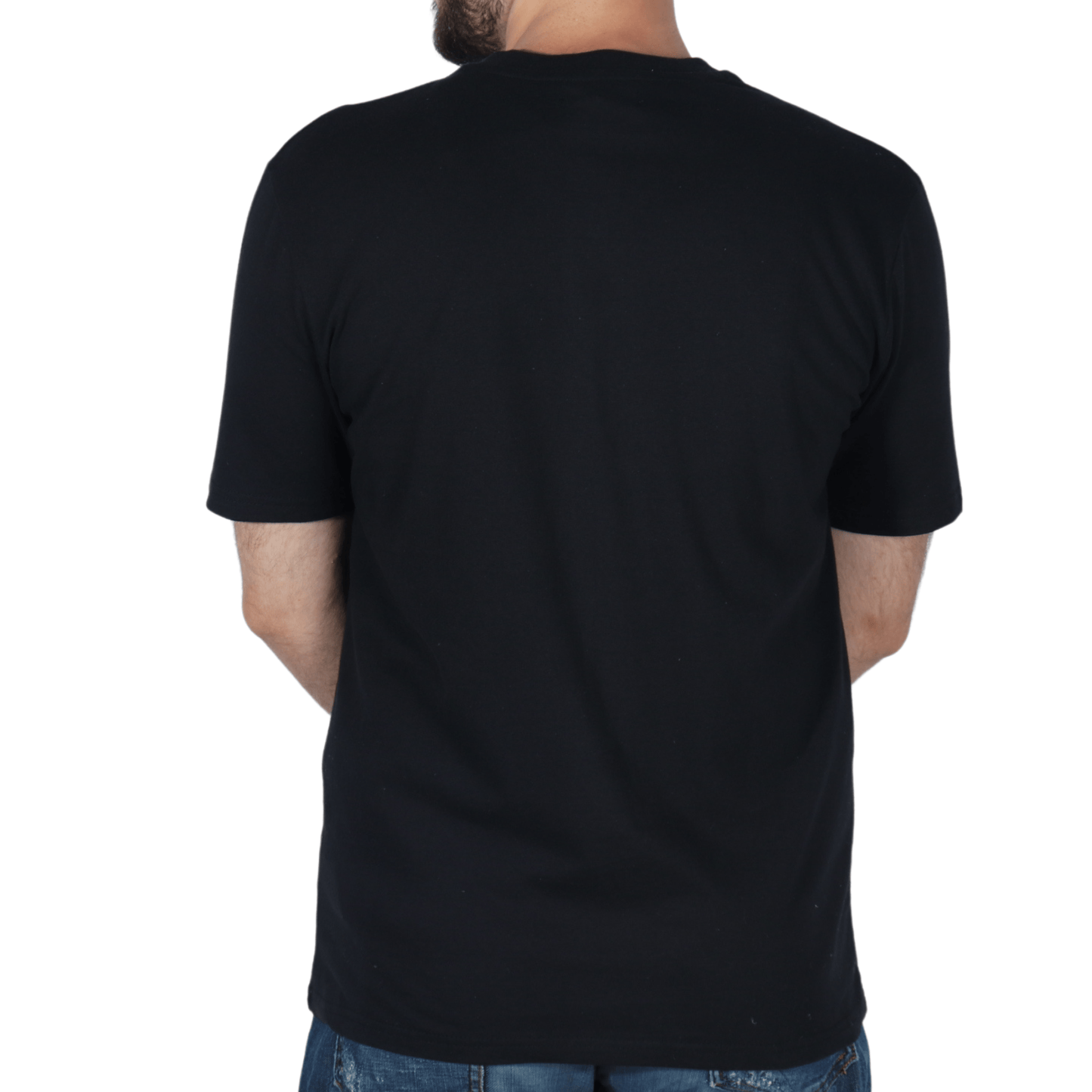 ATLAS FOR MEN Mens Tops M / Black ATLAS FOR MEN - Solid cotton front stitch design t-shirt
