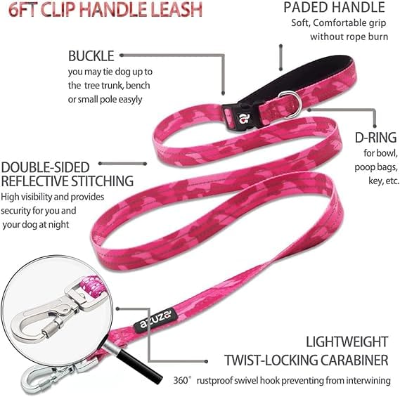 AZUZA Pet Accessories Pink AZUZA - Reflective Dog Collar and Leash Set
