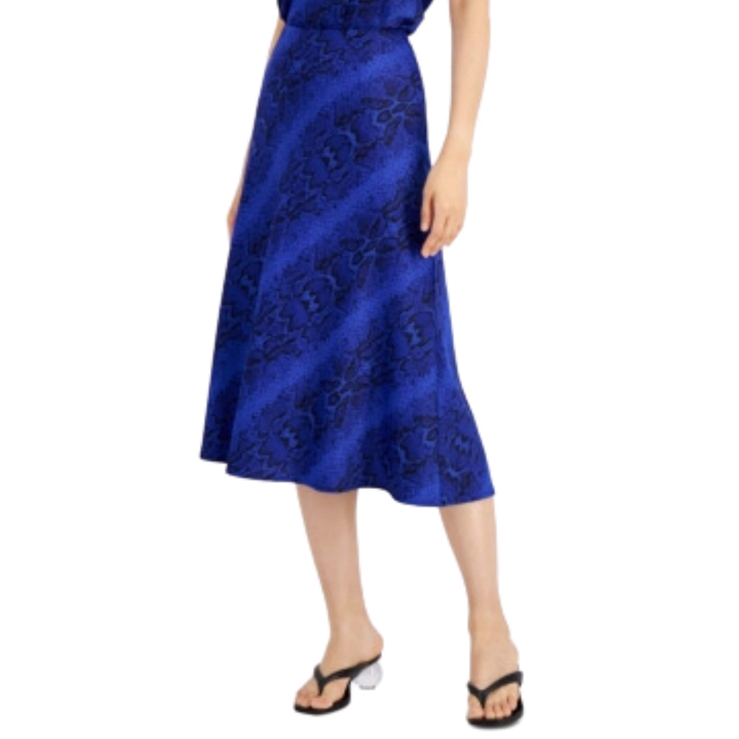 BAR III Womens Bottoms S / Blue BAR III - Snake Print MIDI Skirt