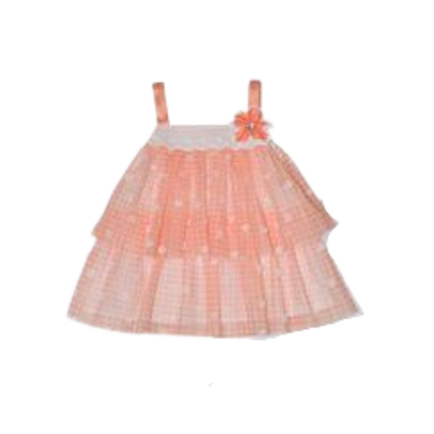 BLUEBERI BOULEVARD Baby Girl 24 Month / Coral BLUEBERI BOULEVARD - Baby - Mesh Gingham Tiered Top