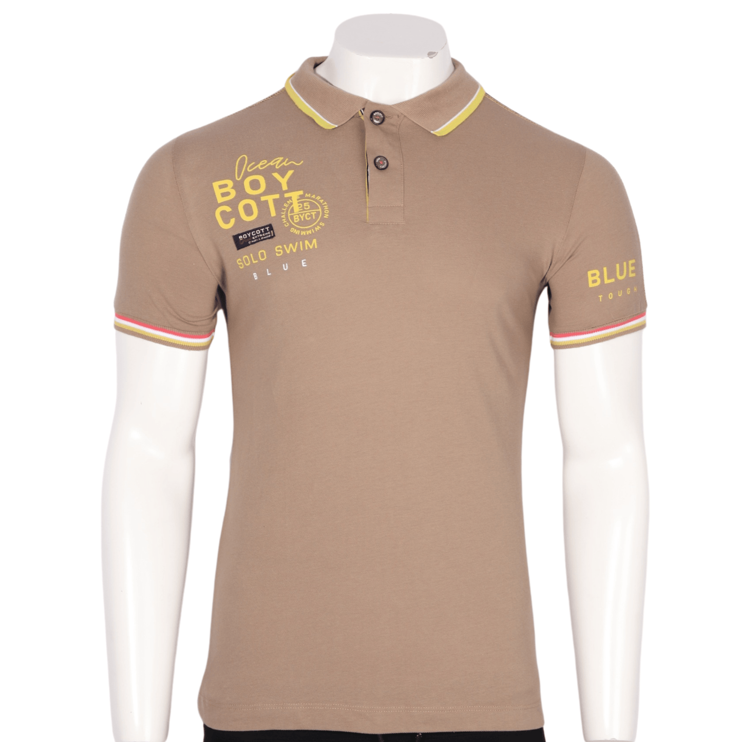 BOYCOTT Mens Tops S / Beige BOYCOTT - Cotton Graphic print t-shirt