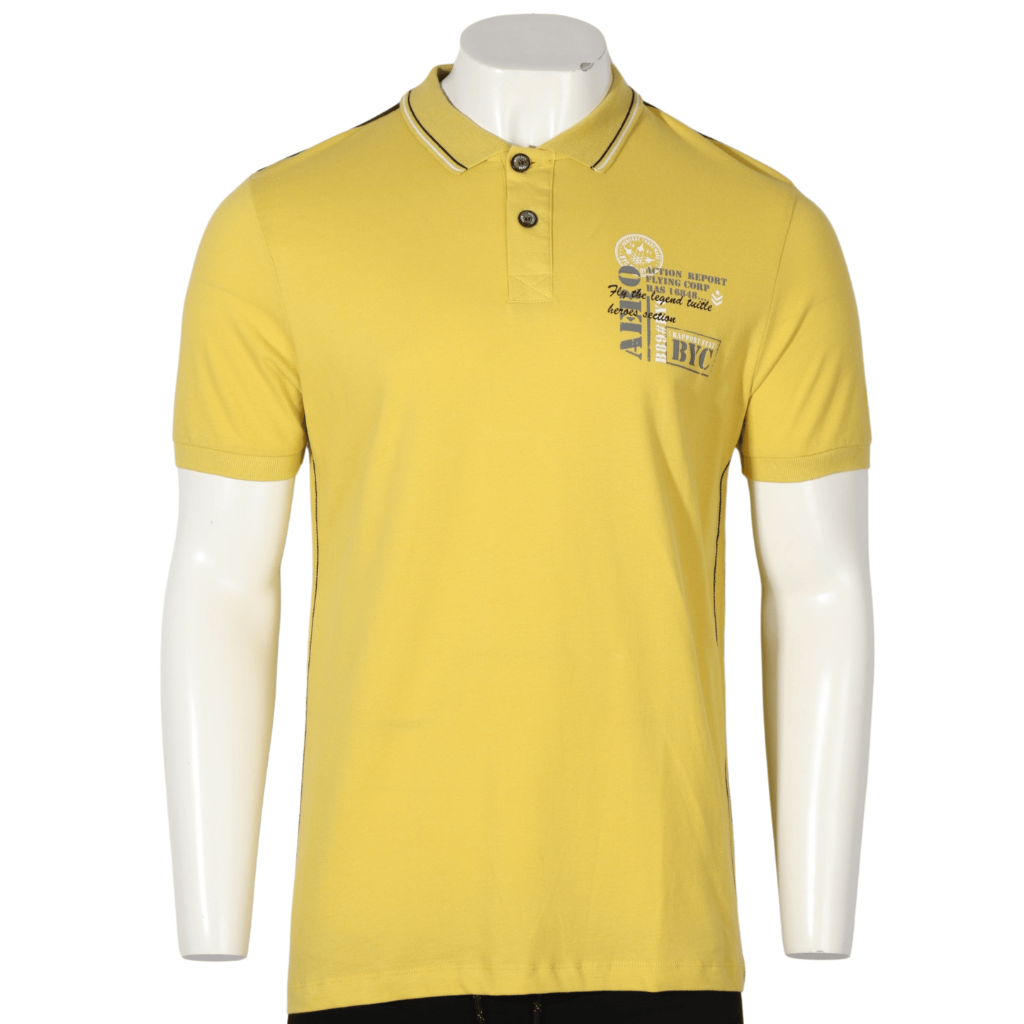 BOYCOTT Mens Tops S / Yellow BOYCOTT - Printed Polo T-Shirt