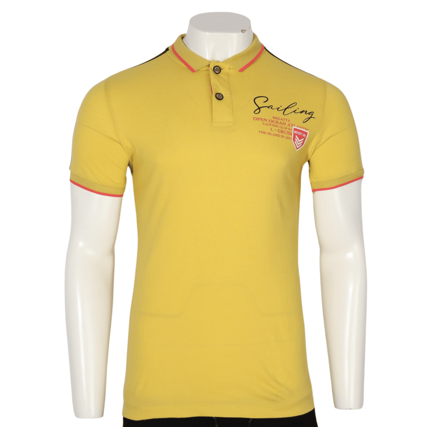 BOYCOTT Mens Tops S / Yellow BOYCOTT - Regatta cotton t-shirt