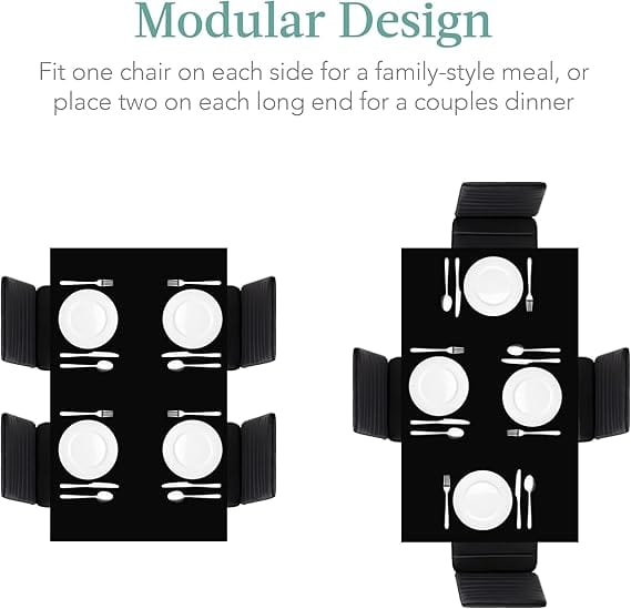 BRANDS & BEYOND Furniture Black Dining Table Set with 4 Chairs Dining Room