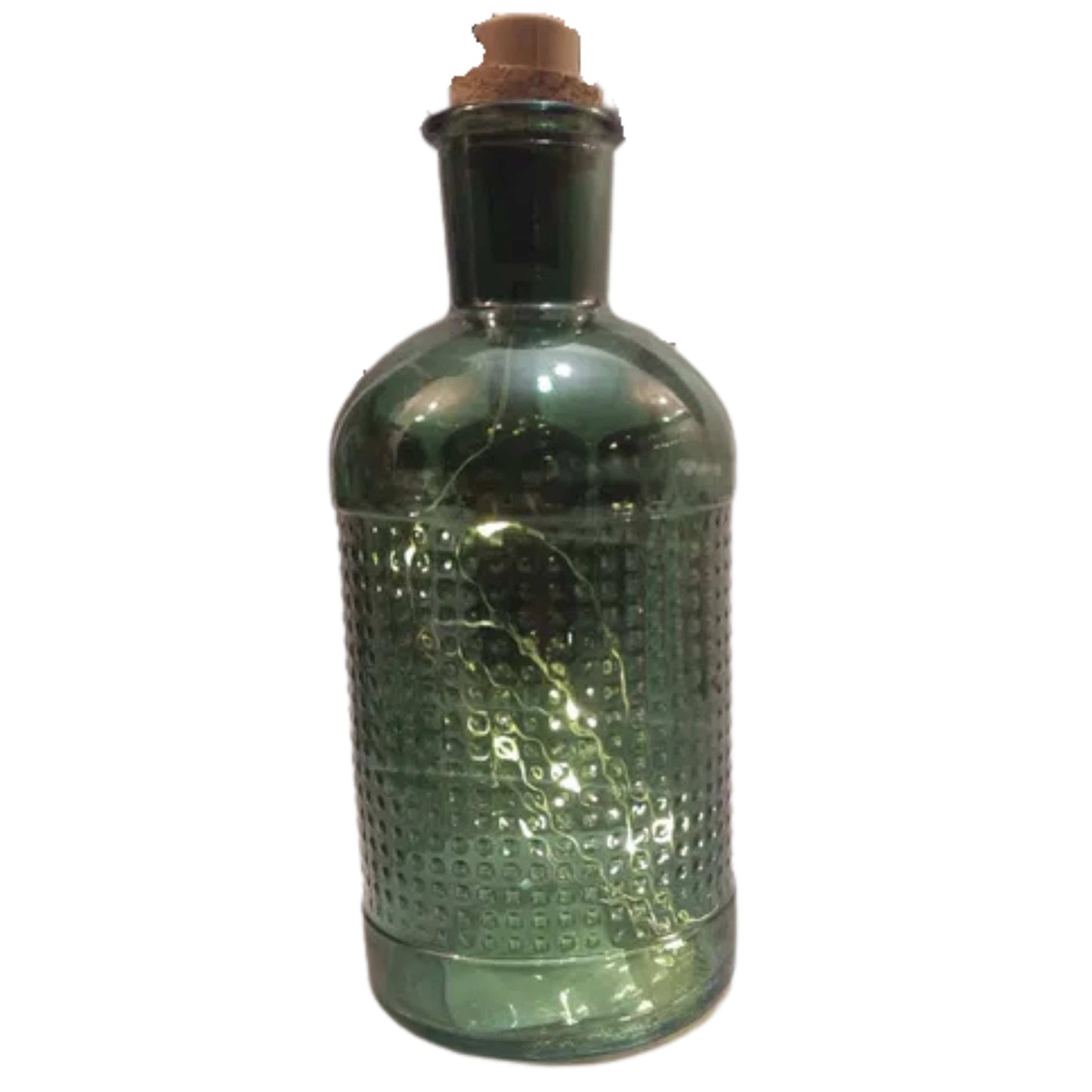 BRANDS & BEYOND Garden Accessories Green Glass Bottle with 10 LED lighting