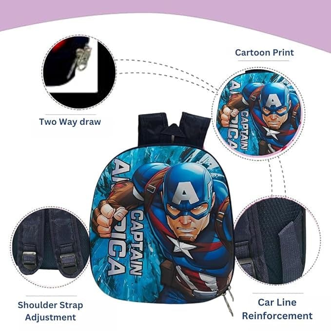BRANDS & BEYOND School Bags Multi-Color 3D Kids Back Pack with Different Characters
