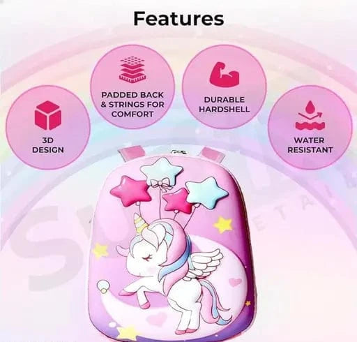 BRANDS & BEYOND School Bags Multi-Color Cartoon Unicorn Hard Shell Bag