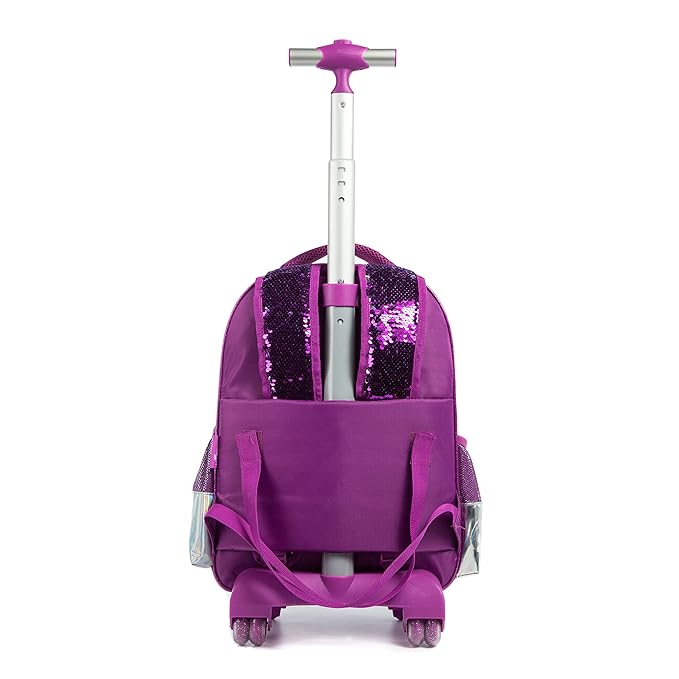 BRANDS & BEYOND School Bags Multi-Color Mermaid Rolling Backpack With Wheels School Bags