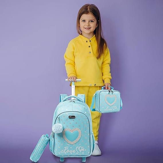 BRANDS & BEYOND School Bags Blue Rolling Bag With Weels