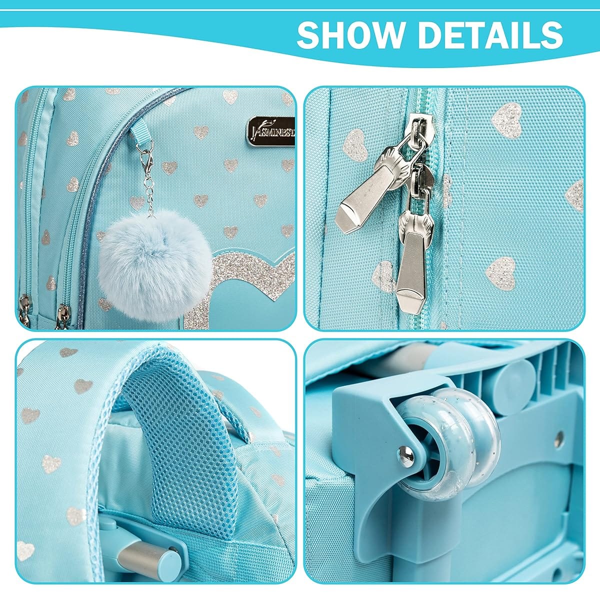 BRANDS & BEYOND School Bags Blue Rolling Bag With Weels