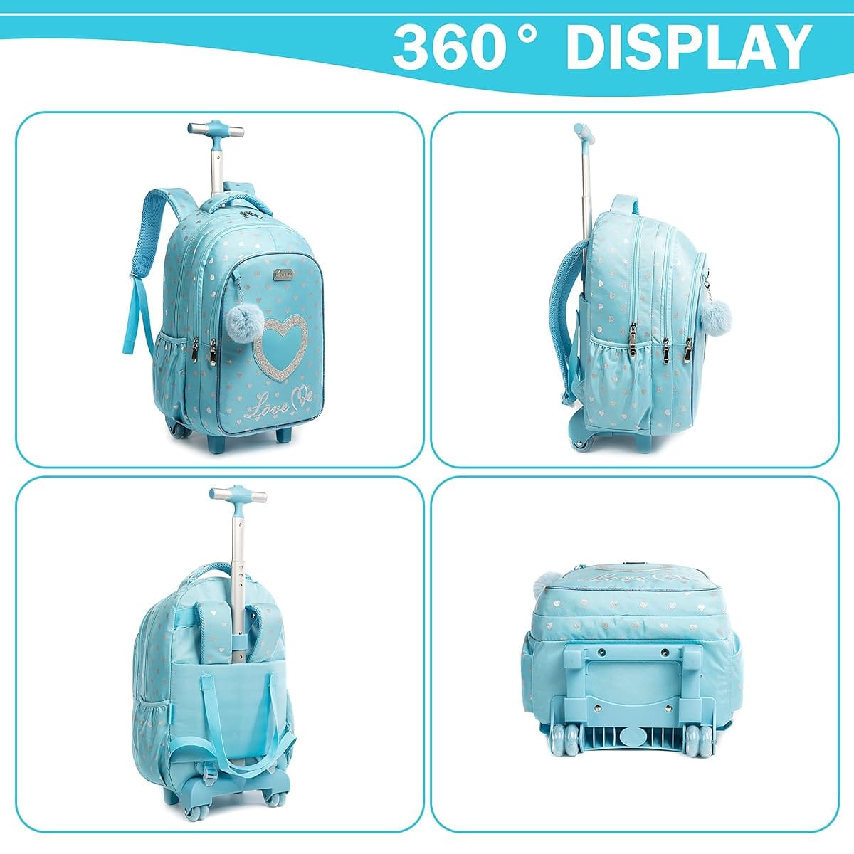 BRANDS & BEYOND School Bags Blue Rolling Bag With Weels