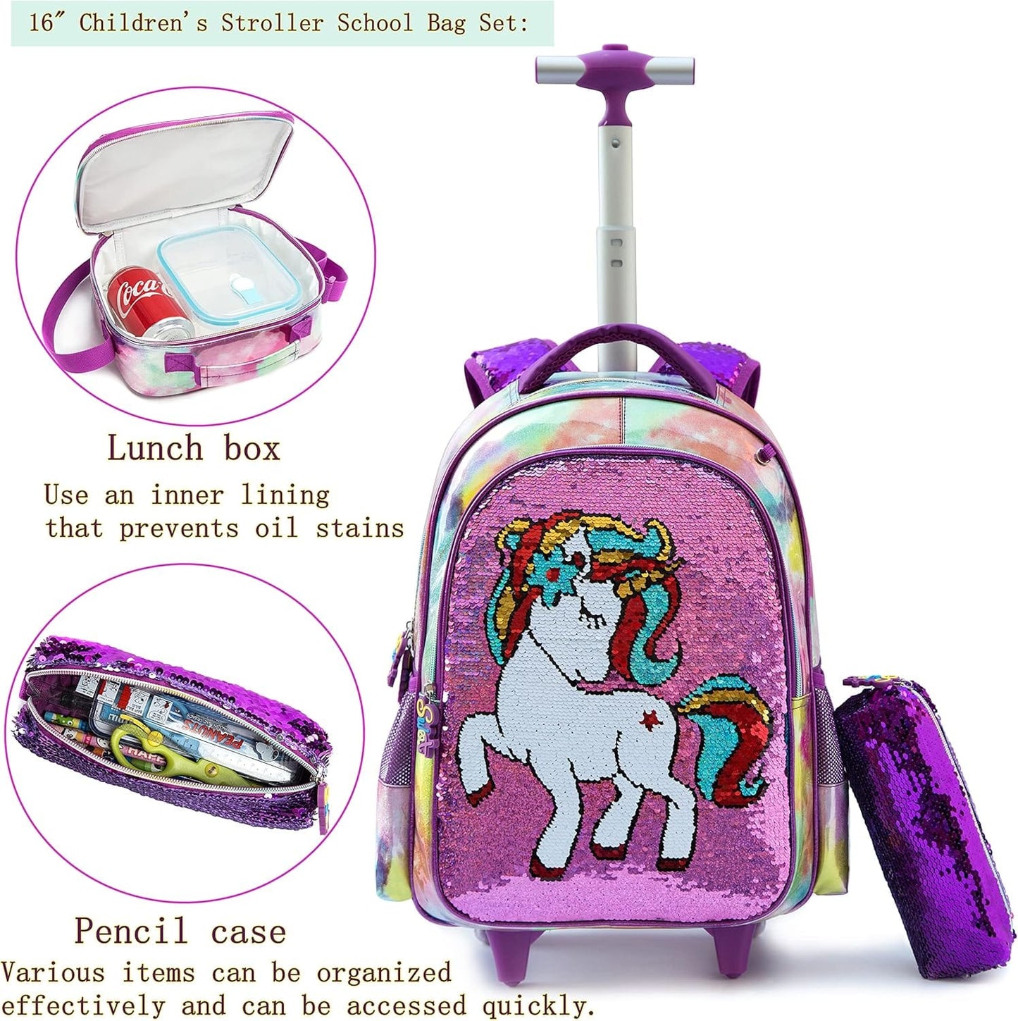 BRANDS & BEYOND School Bags Multi-Color Wheeled Backpack
