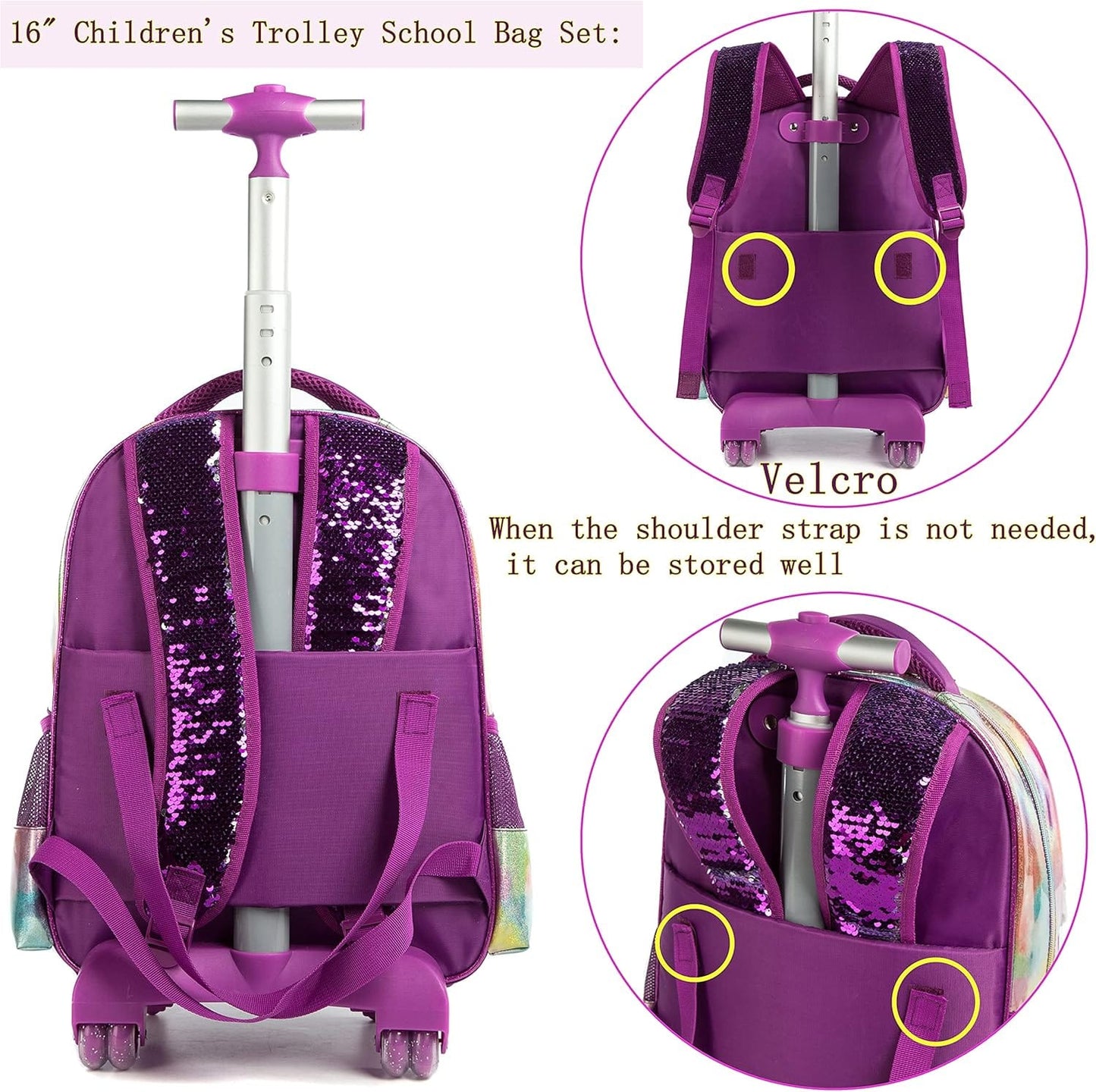 BRANDS & BEYOND School Bags Multi-Color Wheeled Backpack
