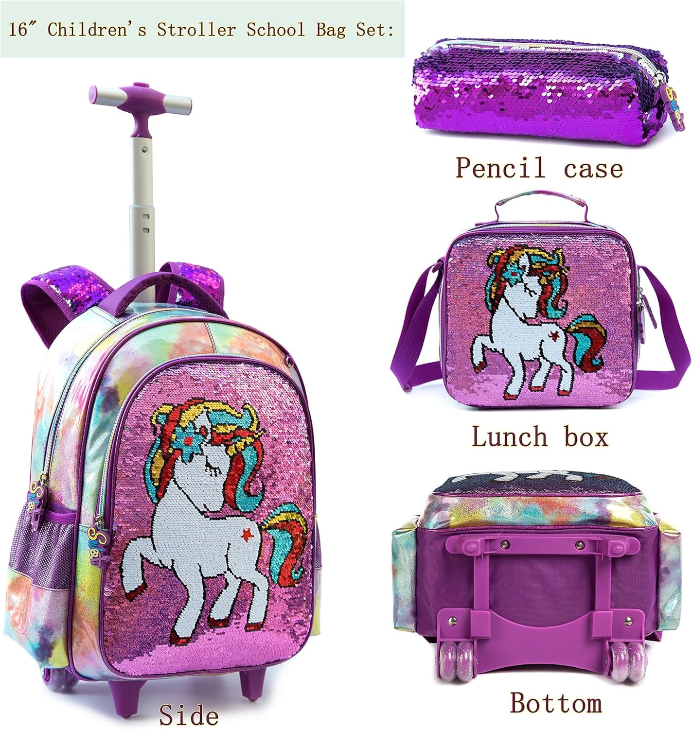 BRANDS & BEYOND School Bags Multi-Color Wheeled Backpack