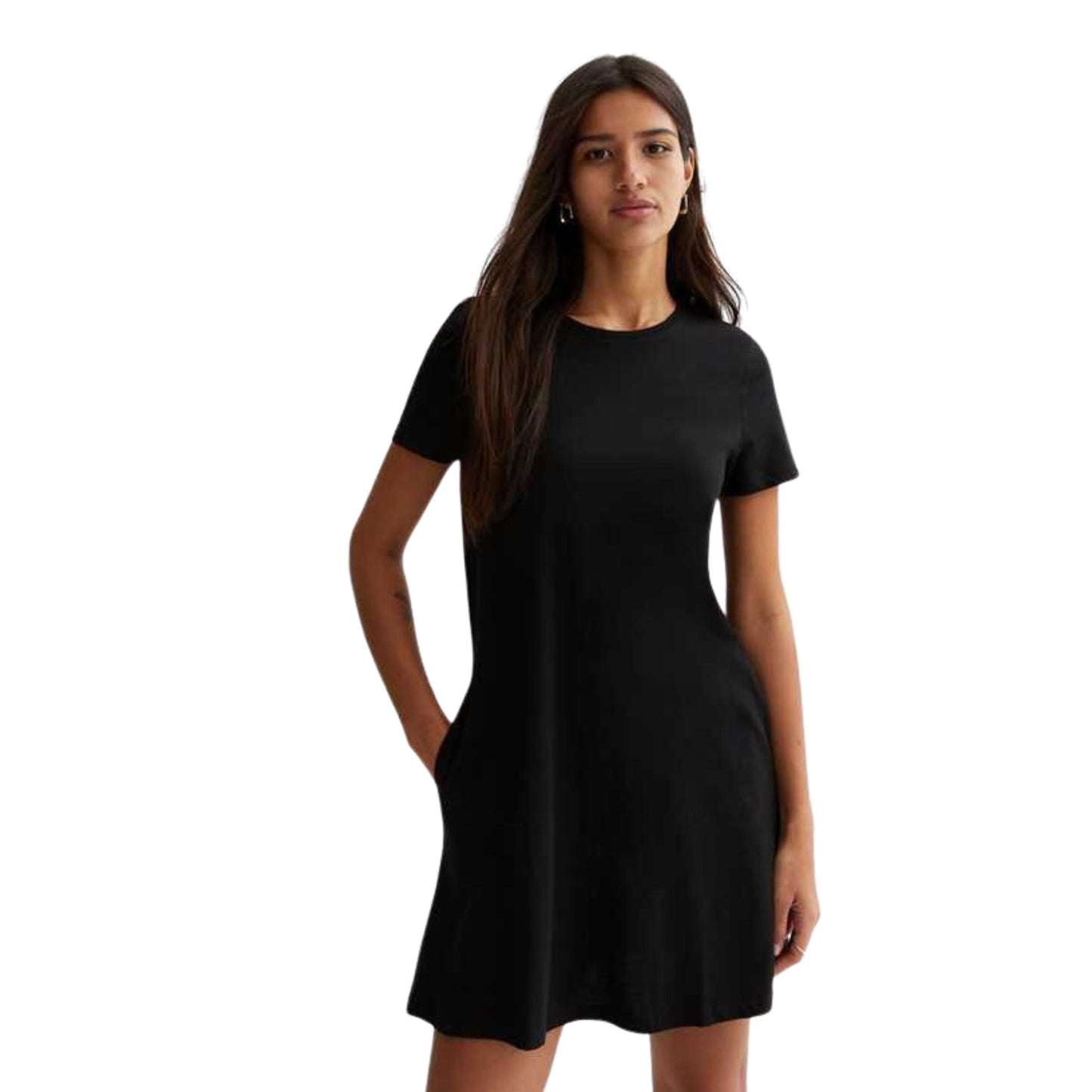 BRANDS & BEYOND Womens Dress S / Black BRANDS & BEYOND - Pocket Short Sleeve Mini Dress