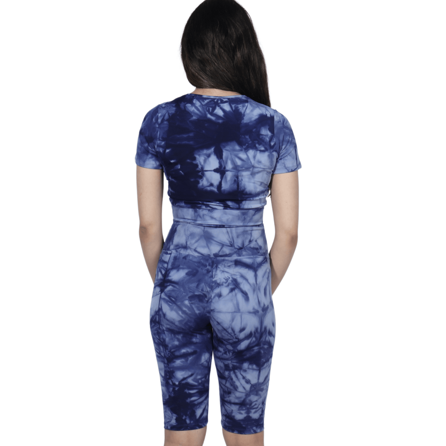 BRANDS & BEYOND Womens sports Marbled t-shirt shorts sports set