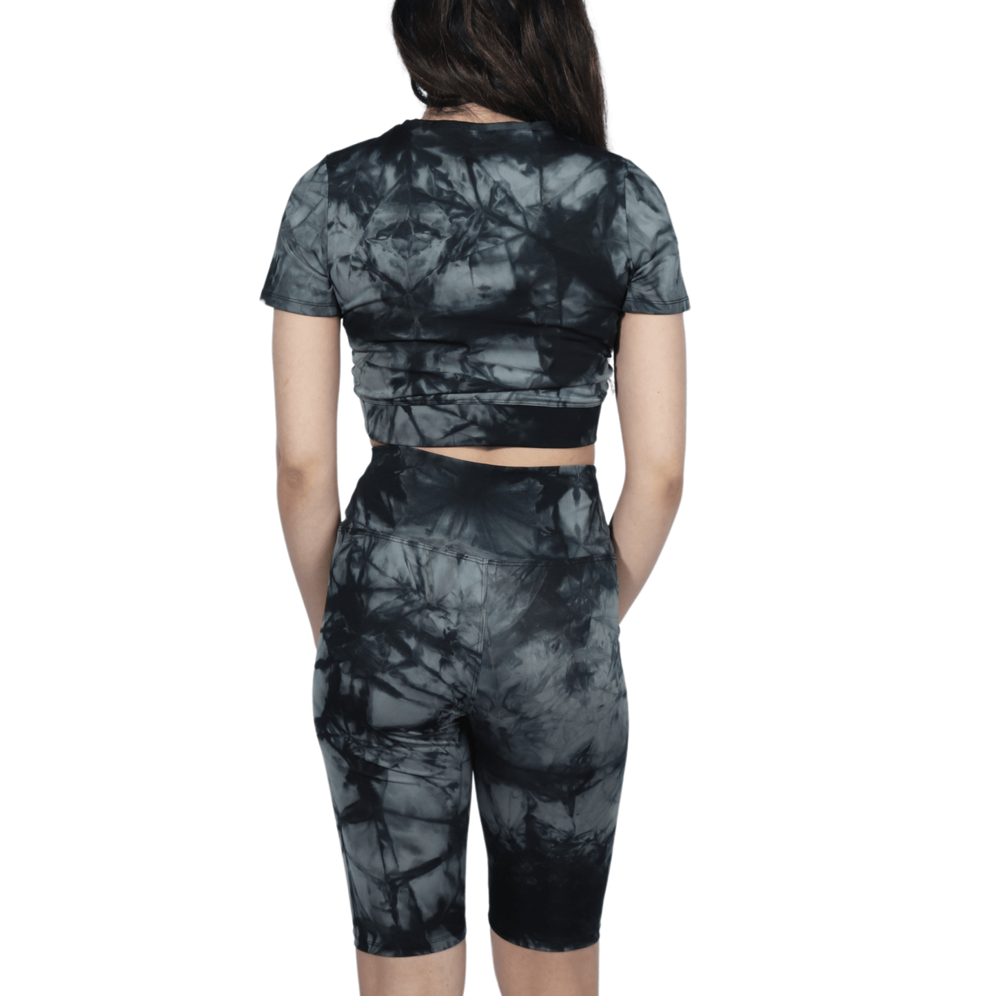 BRANDS & BEYOND Womens sports Marbled t-shirt shorts sports set