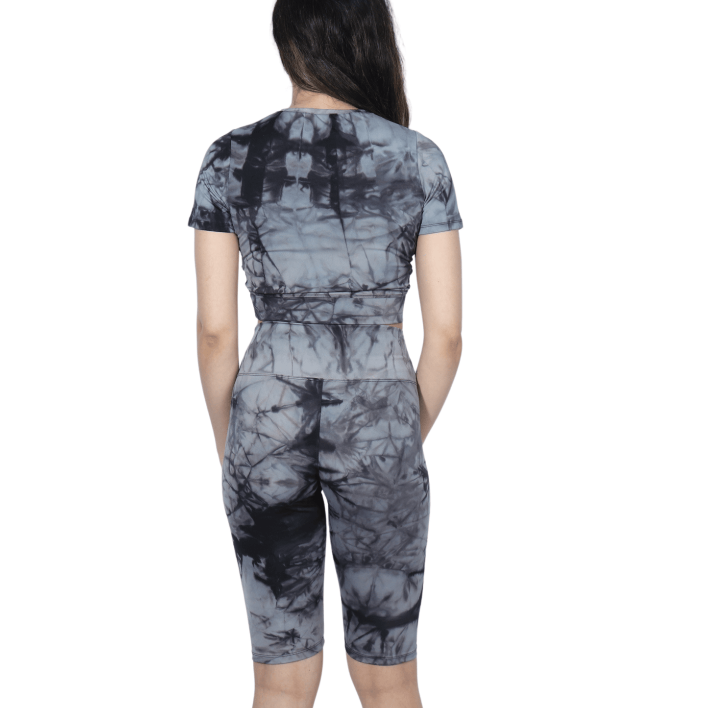 BRANDS & BEYOND Womens sports Marbled t-shirt shorts sports set