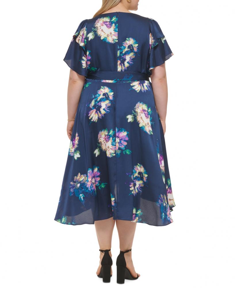 DKNY - Floral Hi-Low Wrap Dress