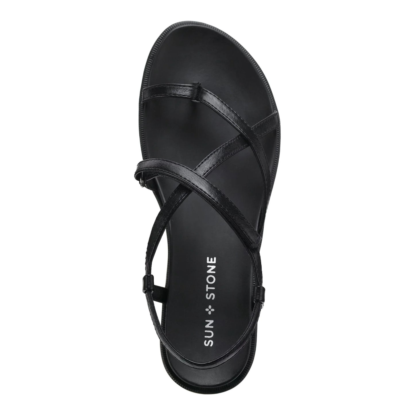 SUN+STONE - Faux Leather Toe-Post Slingback Sandals