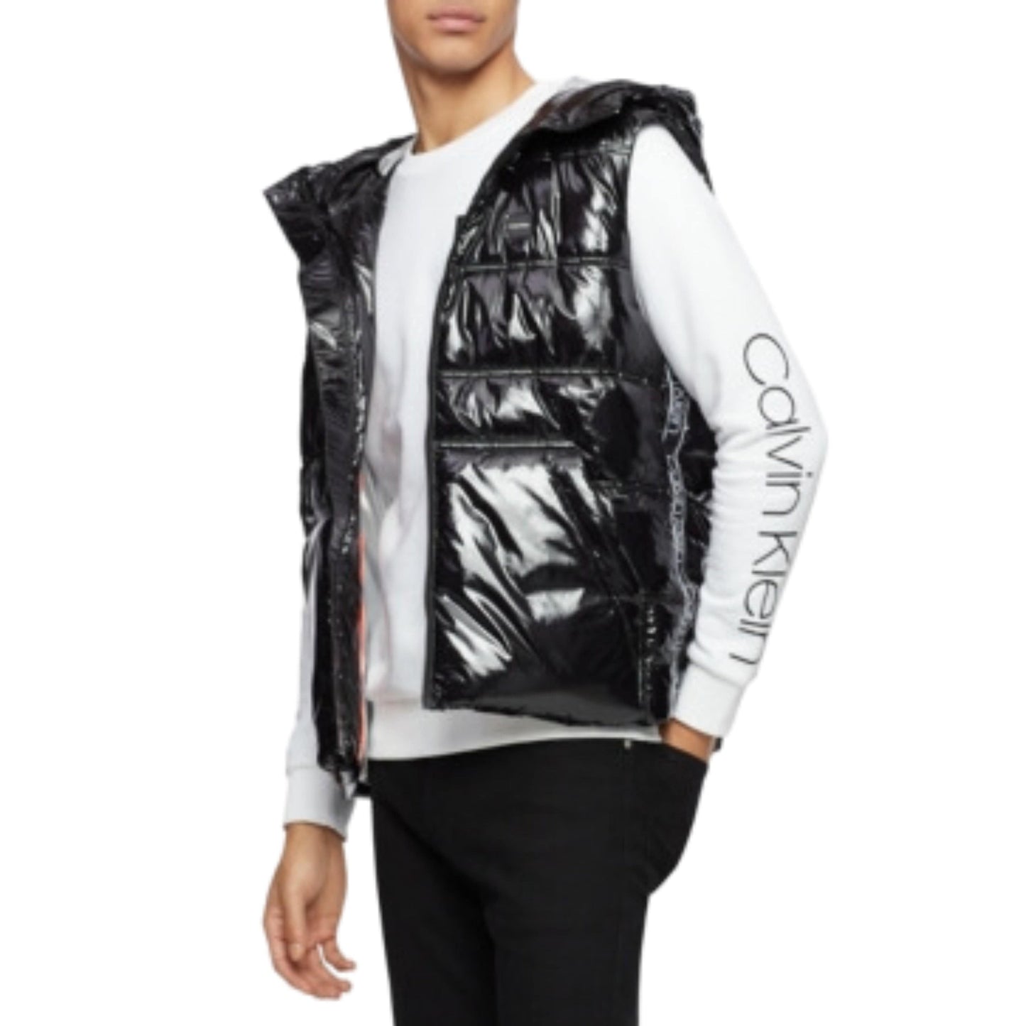CALVIN KLEIN Mens Jackets M / Black CALVIN KLEIN - Sleeveless Full Zip Vest
