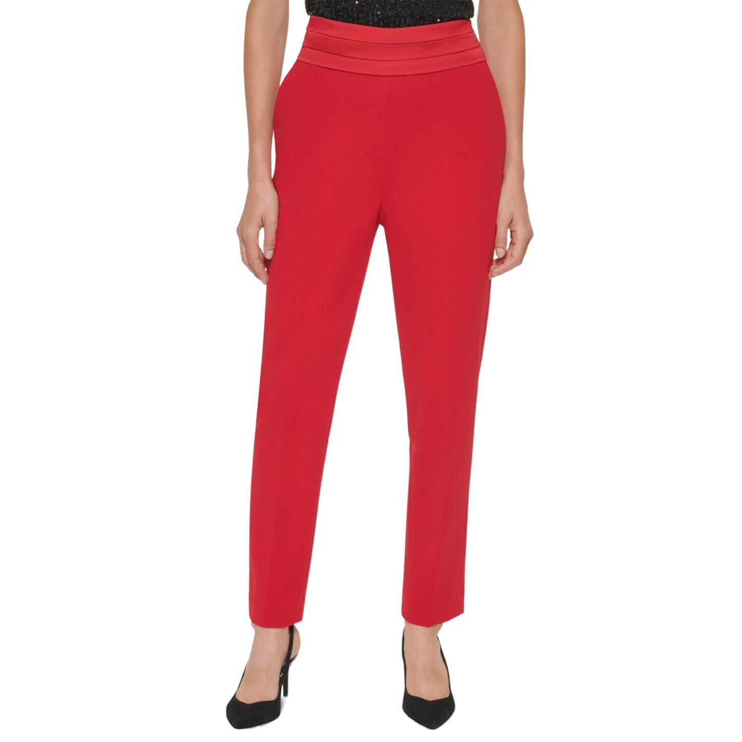 CALVIN KLEIN Womens Bottoms L / Red CALVIN KLEIN - Tuxedo Pants