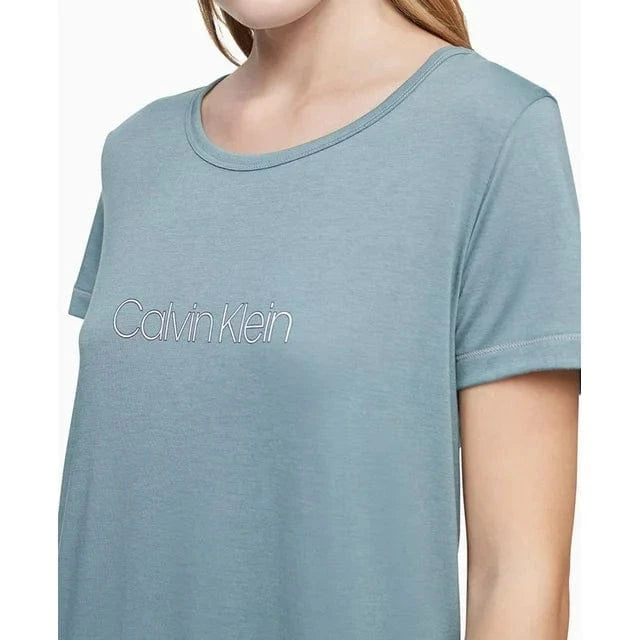 CALVIN KLEIN Womens Pajama L / Green CALVIN KLEIN - Logo Print Sleep Shirt