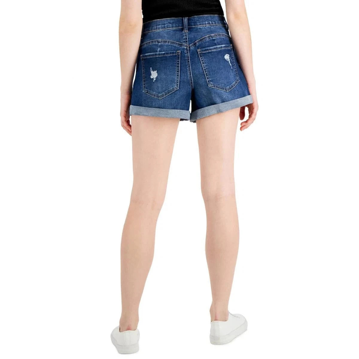 CELEBRITY PINK Womens Bottoms L / Blue / 30 CELEBRITY PINK - High-Rise Curvy Denim Shorts