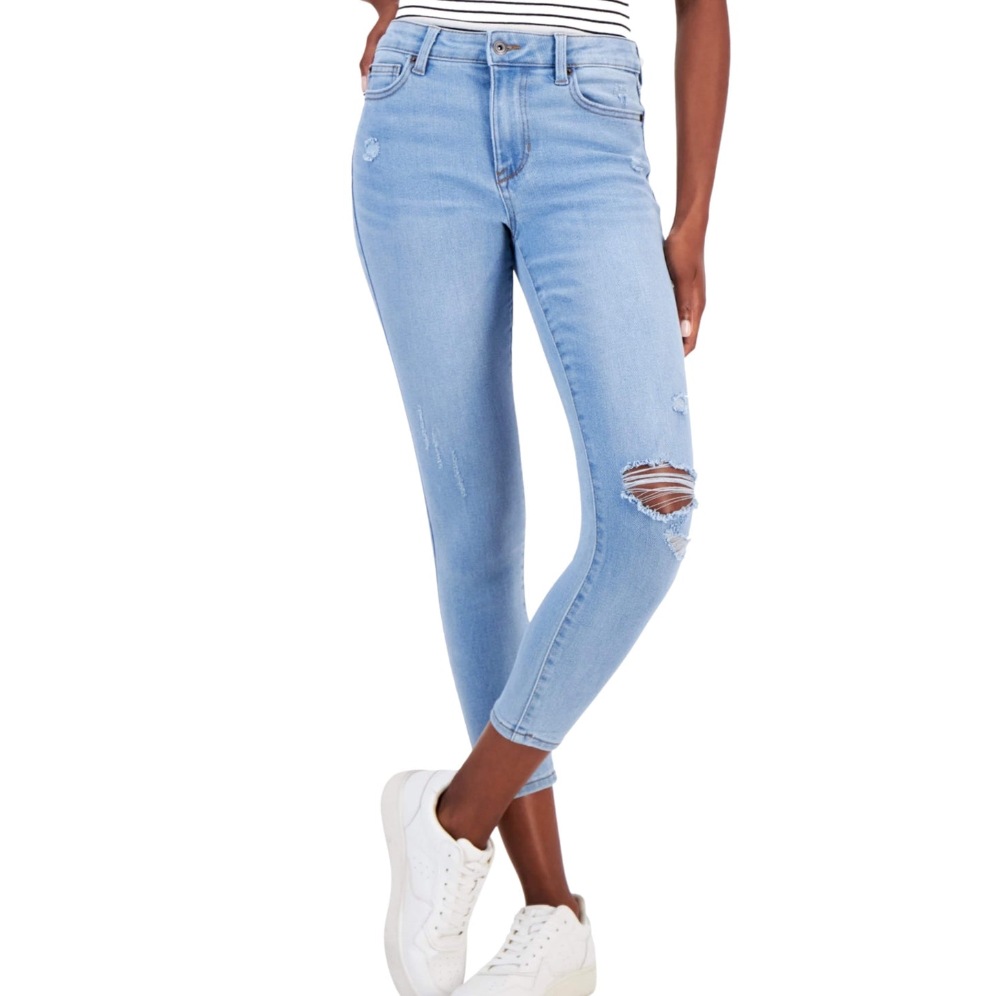 CELEBRITY PINK Womens Bottoms M / Blue / 28 CELEBRITY PINK - Mid Rise Cropped Jeans