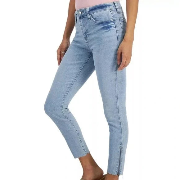 CELEBRITY PINK Womens Bottoms M / Light Blue / 28 CELEBRITY PINK - Side Zip Jeans