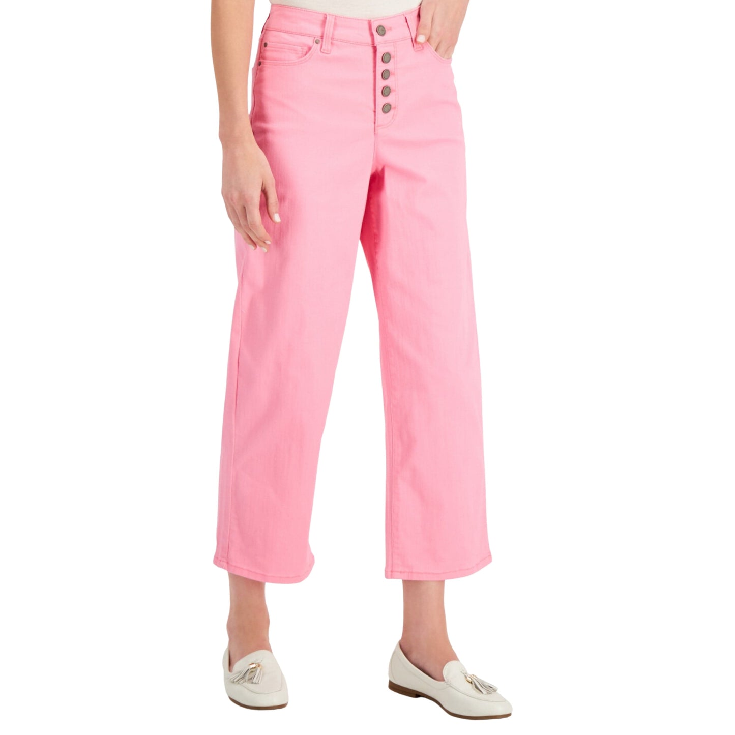 CHARTER CLUB Womens Bottoms L / Pink CHARTER CLUB - High-Rise Straight-Leg Jeans