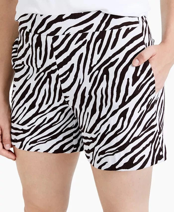 CHARTER CLUB Womens Bottoms XXL / Multi-Color / 36-38 CHARTER CLUB - Zebra-Print Shorts