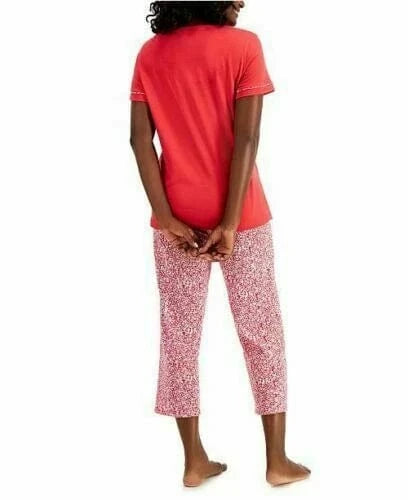 CHARTER CLUB Womens Pajama XS / Red CHARTER CLUB - Petite Cotton Capri Pajama Set