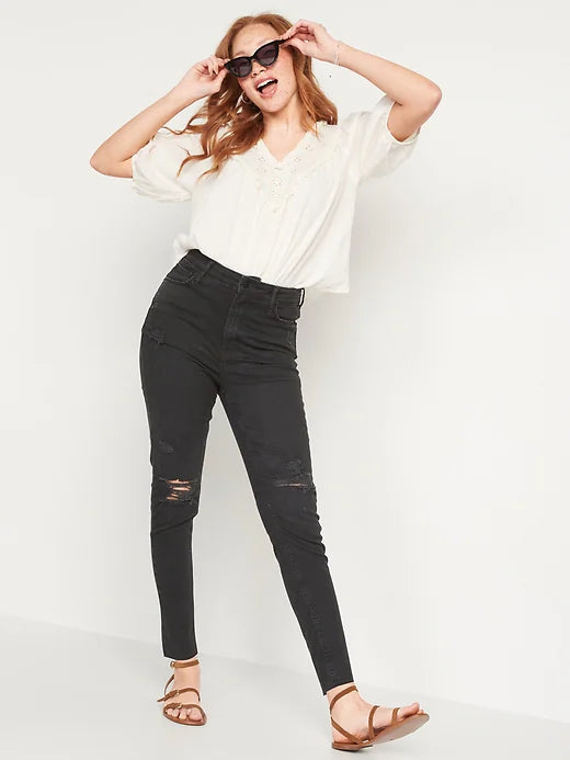 OLD NAVY - High Waisted Rockstar Super-Skinny Jeans