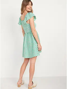 OLD NAVY - Flutter-Sleeve Smocked Mini Dress